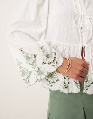 NOBODY'S CHILD ARAMIS EMBROIDERED BLOUSE 
