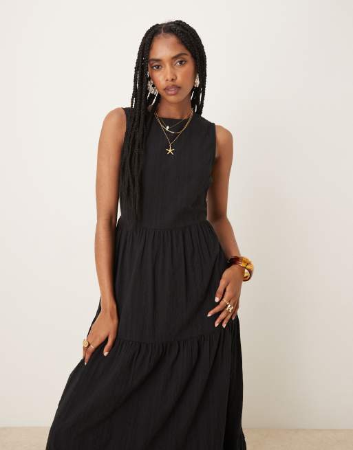 knee length dresses for ladies ASTRID Midi Dress in Black – Sema Zielman main image 1