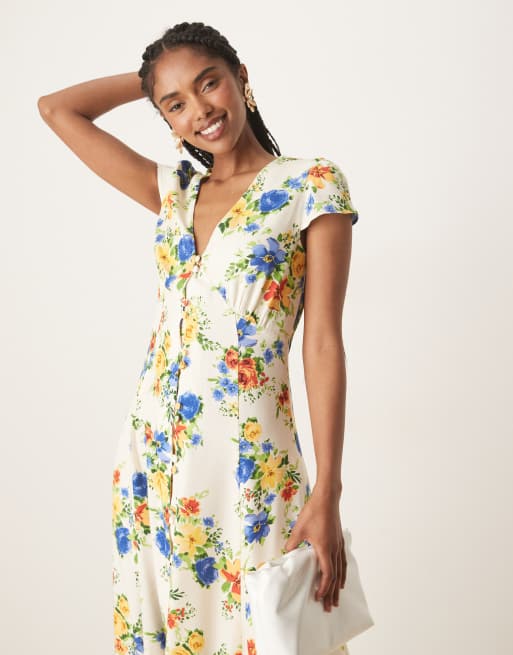 knee length dresses for ladies Avery Pink Printed Midi Dress main image 1