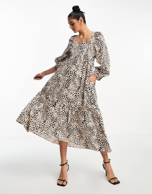 Leopard print 2024 oversized dress