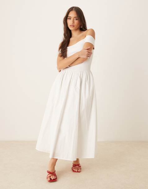 Nobody's Child bardot midi dress in white - view 1
