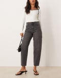 [Nobody's Child] Nobody's Child barrel leg jeans in washed black 6 Black