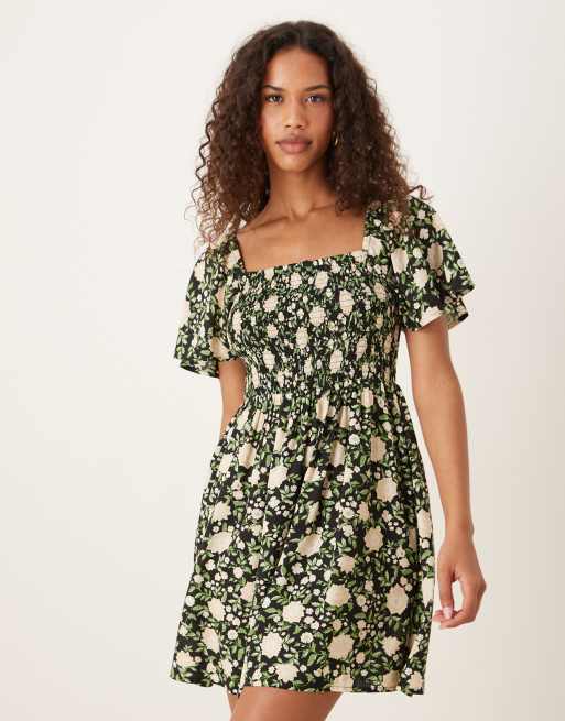 Nobody's Child Bella mini dress in black floral, 4 of 4
