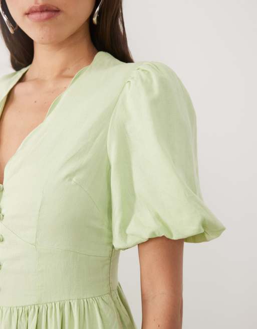 chinese dress ladies Bubble Sleeve Dress Belle Xs / Mint Green