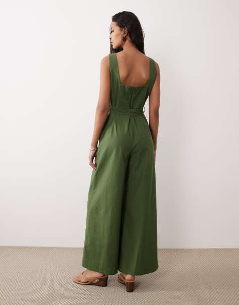 Dagelijkse slijtage Jumpsuits for dames, korte mouwen, ronde hals, riem