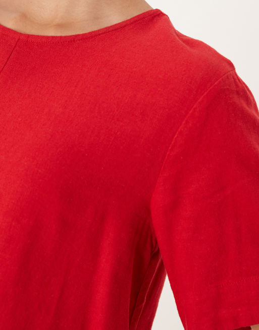 Nobody's Child Billy linen top in red - part of a set