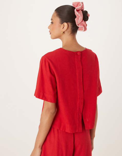 Nobody's Child - Billy - Top in lino rosso in coordinato - view 1