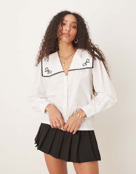 Nobody's Child - Bingley - Blouse avec col à détail nœuds - Blanc - view 1