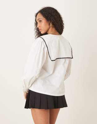 NOBODY'S CHILD BINGLEY BOW DETAIL COLLAR BLOUSE 
