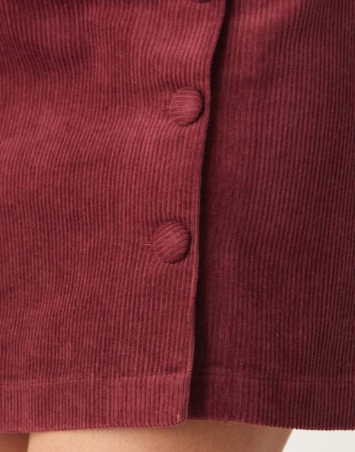 Nobody's Child Bingley button mini skirt in red, 5 of 5