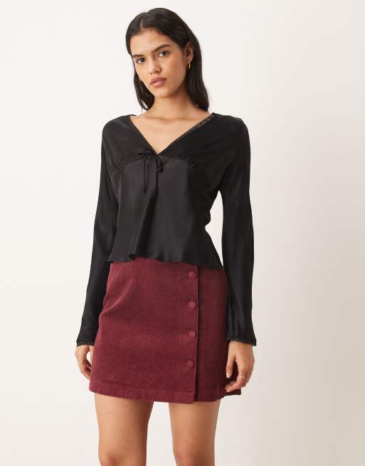 Nobody's Child - Bingley - Mini-jupe boutonnée - Rouge, 4 de 5