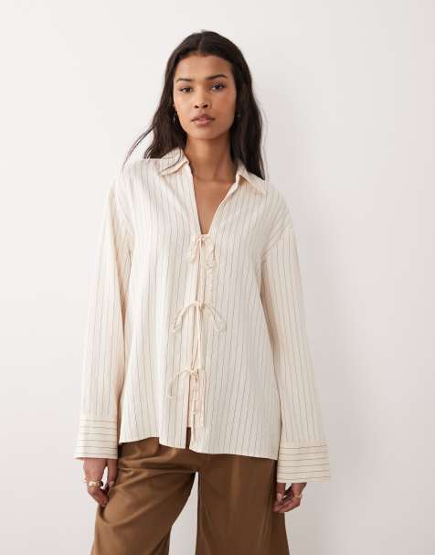 Nobody's Child - Binky - Camicia allacciata sul davanti color panna in coordinato - view 1