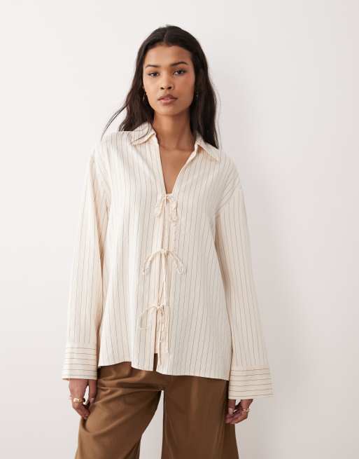 Nobody's Child - Binky - Camicia allacciata sul davanti color panna in coordinato