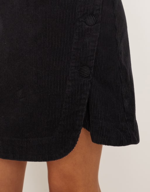Nobody's Child – Birch – Elegantes Mini-Latzkleid aus Cord in Schwarz, 3 von 4