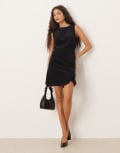 [Nobody's Child] Nobody's Child Birch tailored cord pinafore mini dress in black 10 Black