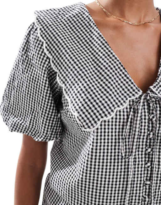Nobody's Child - Birdie - Blouse à manches courtes - Carreaux noirs, 3 de 4