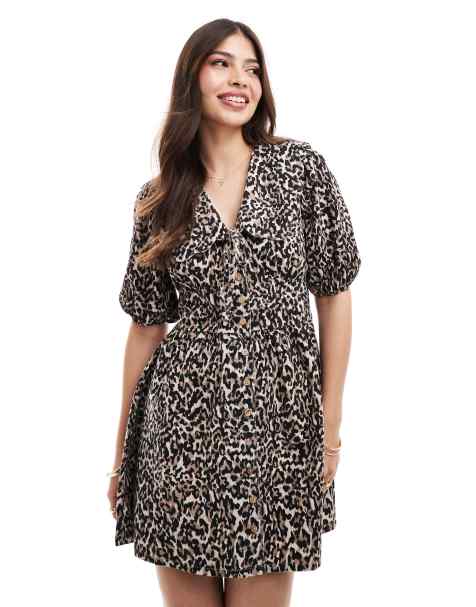 Nobody's Child - Birdie - Minikjole med leopardprint i denim - view 1