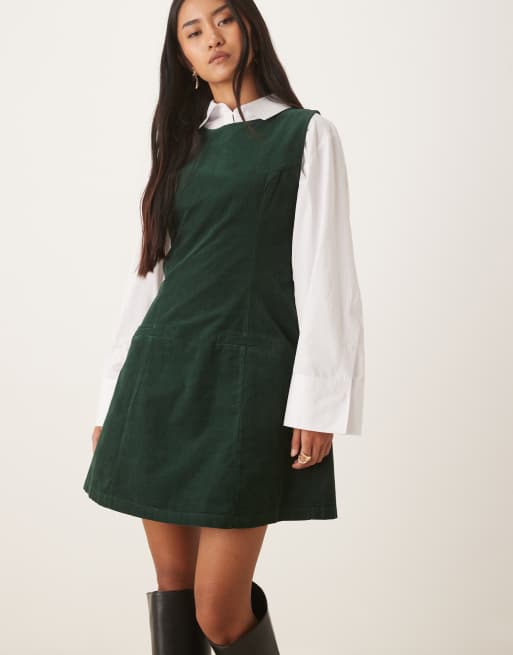 Nobody's Child - Boston - Vestito a trapezio corto stile scamiciato verde scuro, 2 di 4