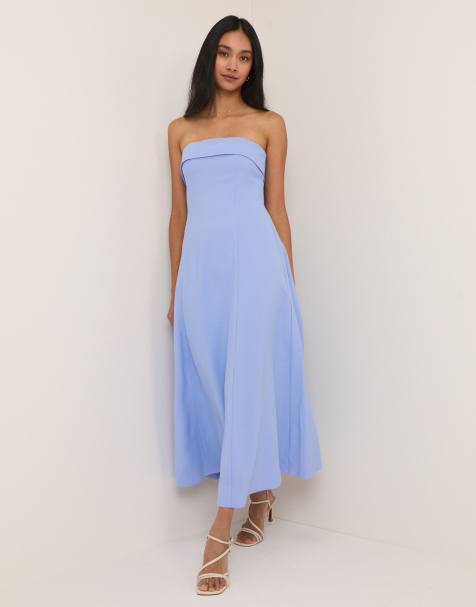 Nobody's Child Bow back chelsea midi dress in blue - view 1