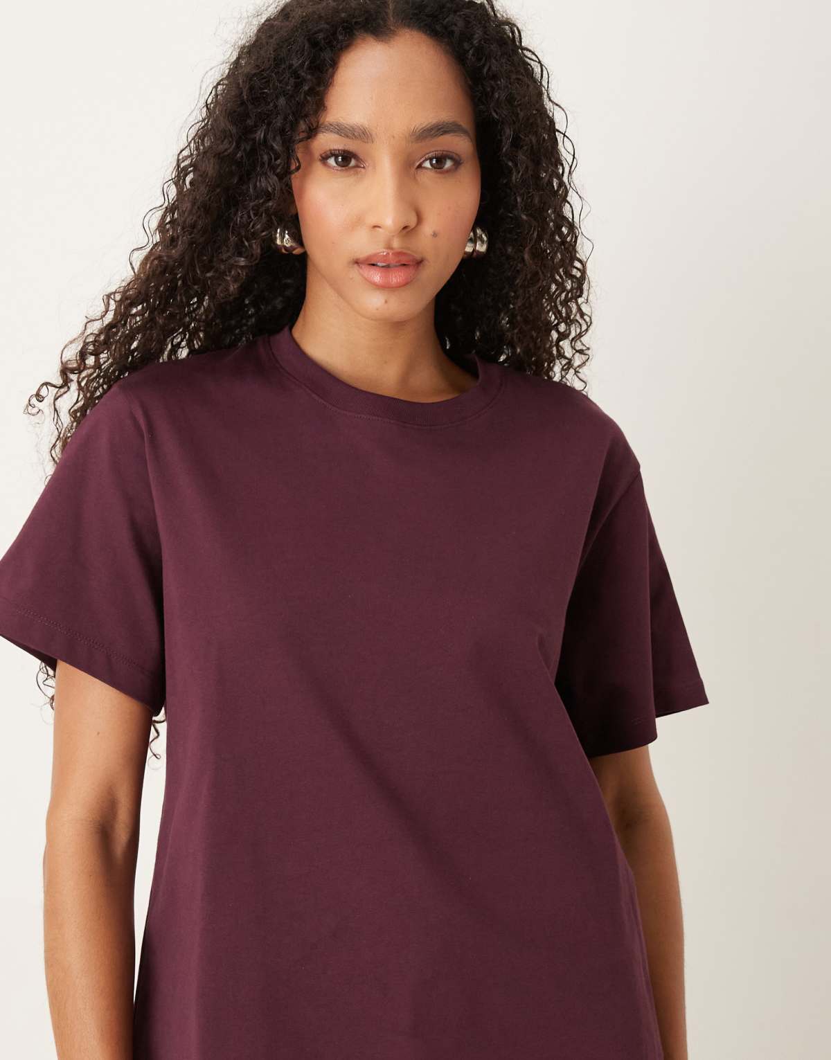Nobody's Child boxy fit t-shirt in burgundy