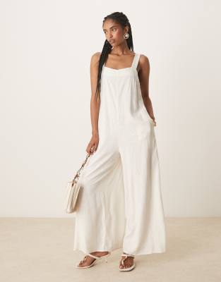 Nobody's Child - Brianna - Jumpsuit in Steinbeige mit weitem Bein-Neutral
