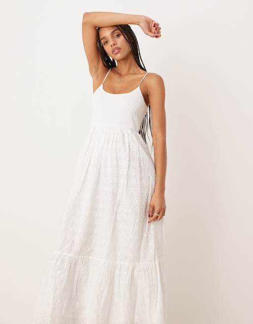 Nobody's Child Briar strappy eyelet midi dress in white, 4 of 4