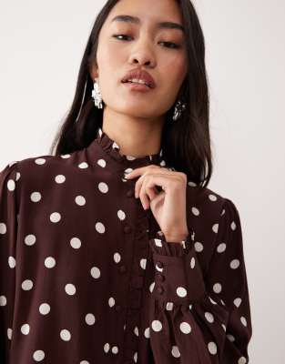 Nobody's Child Bronte Button Up Blouse In Red