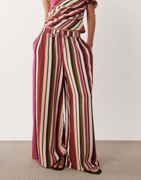 Nobody's Child cami and pants set in pink stripe - view 1