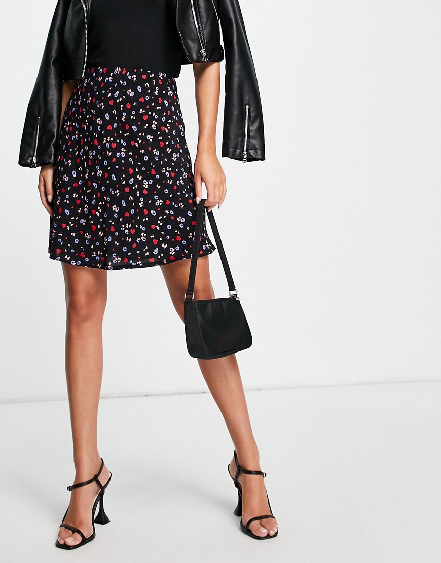 Nobody's Child Camilla Ditsy Floral Bias Cut Mini Skirt In Black | ModeSens
