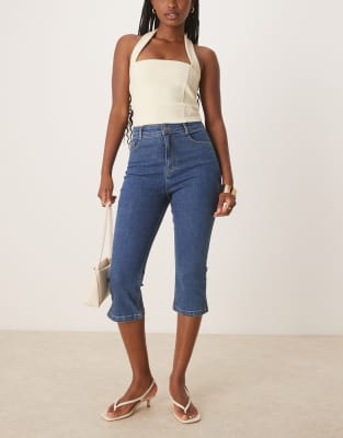 Nobody's Child - Capri-Jeans in blauer Waschung mit schmalem Bein