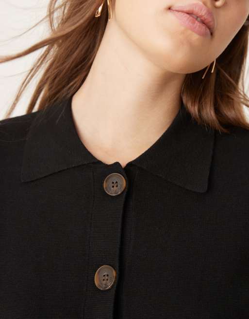 Nobody's Child - Cardigan nero con colletto e bottoni in coordinato, 3 di 4