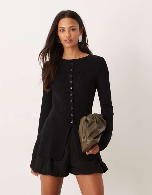 Nobody's Child - Cardigan taglio lungo in maglia nero