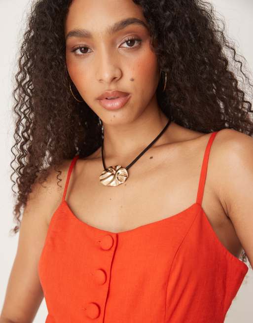Nobody's Child Celine strappy vest in red, 4 of 4