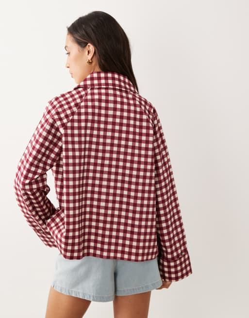 Nobody's Child - chaqueta swing de cuadros vichy roja Oyanti, 4 de 4