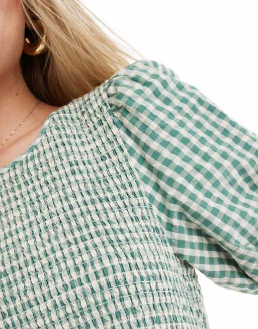 Nobody's Child Charlie midaxi dress in green gingham check, 2 of 4