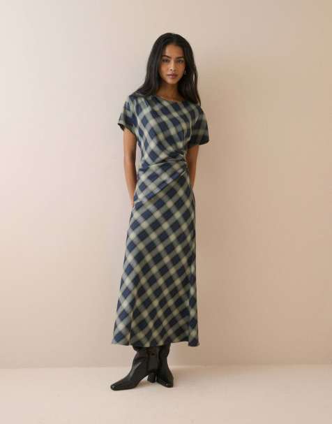 Nobody's Child Check blaine maxi dress in blue - view 1
