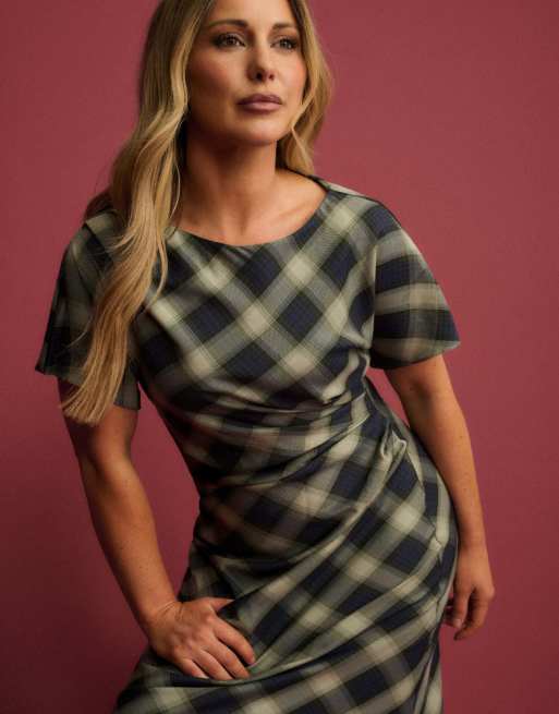 Nobody's Child Check blaine maxi dress in blue, 6 of 7