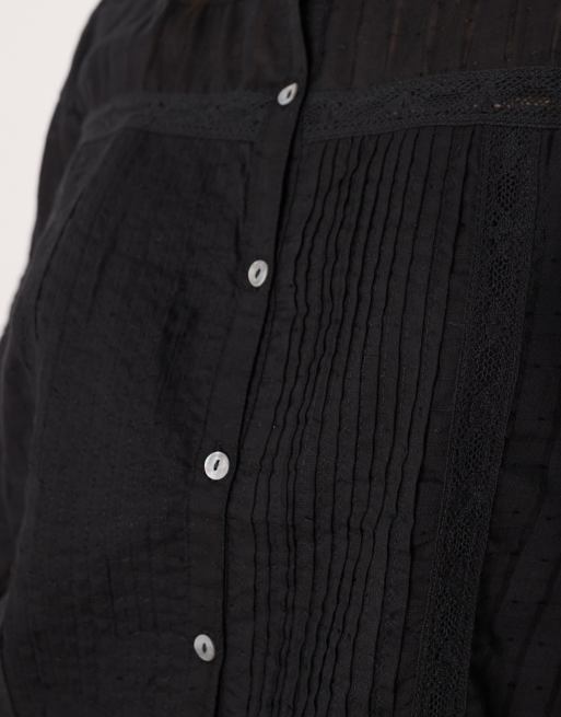 Nobody's Child Chessie button up blouse in black, 4 of 4