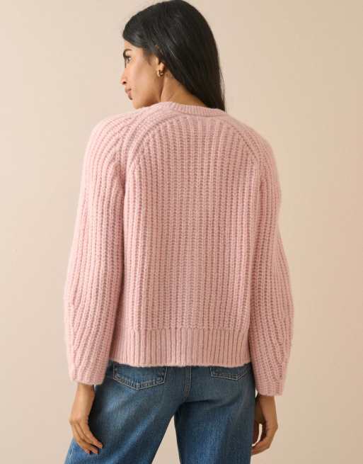 Nobody's Child Chunky knitted cardigan in pink, 2 of 5