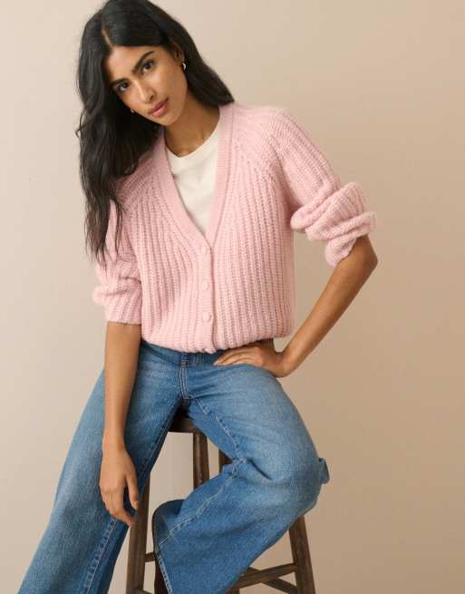 Nobody's Child Chunky knitted cardigan in pink, 4 of 5