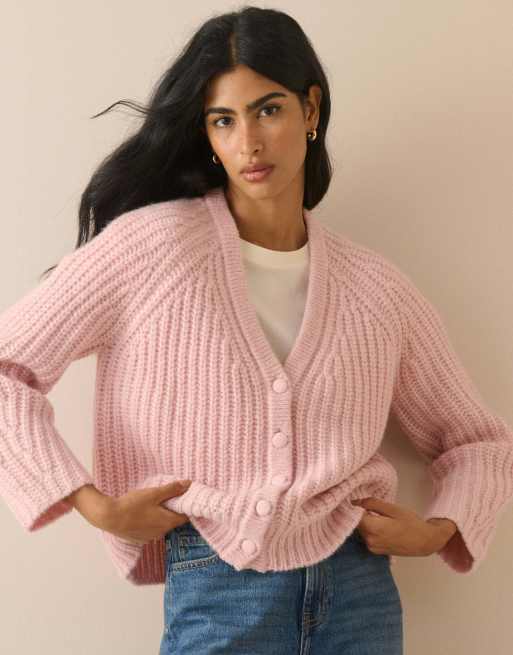 Nobody's Child Chunky knitted cardigan in pink, 5 of 5