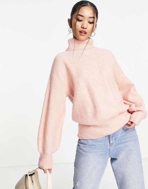 Baby pink cheap roll neck jumper