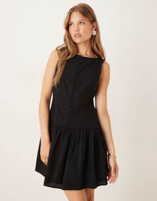 Nobody's Child – Claudia – Elegantes Minikleid in Schwarz mit tiefer Taille - view 1