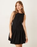 [Nobody's Child] Nobody's Child Claudia tailored drop waist mini dress in black 8 Black