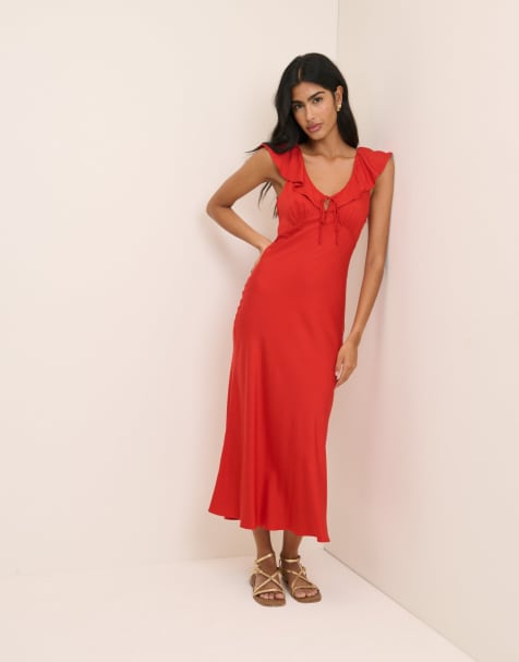 Nobody's Child Cleo midi slip dress in red - view 1