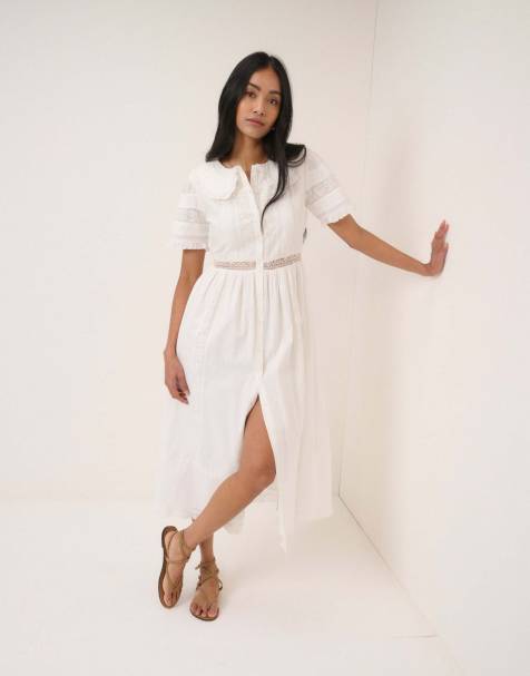 Nobody's Child Collared orla midi dress in white - view 1