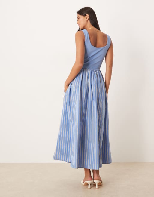 Nobody's Child Colorado cami midi dress in blue stripe, 4 of 4
