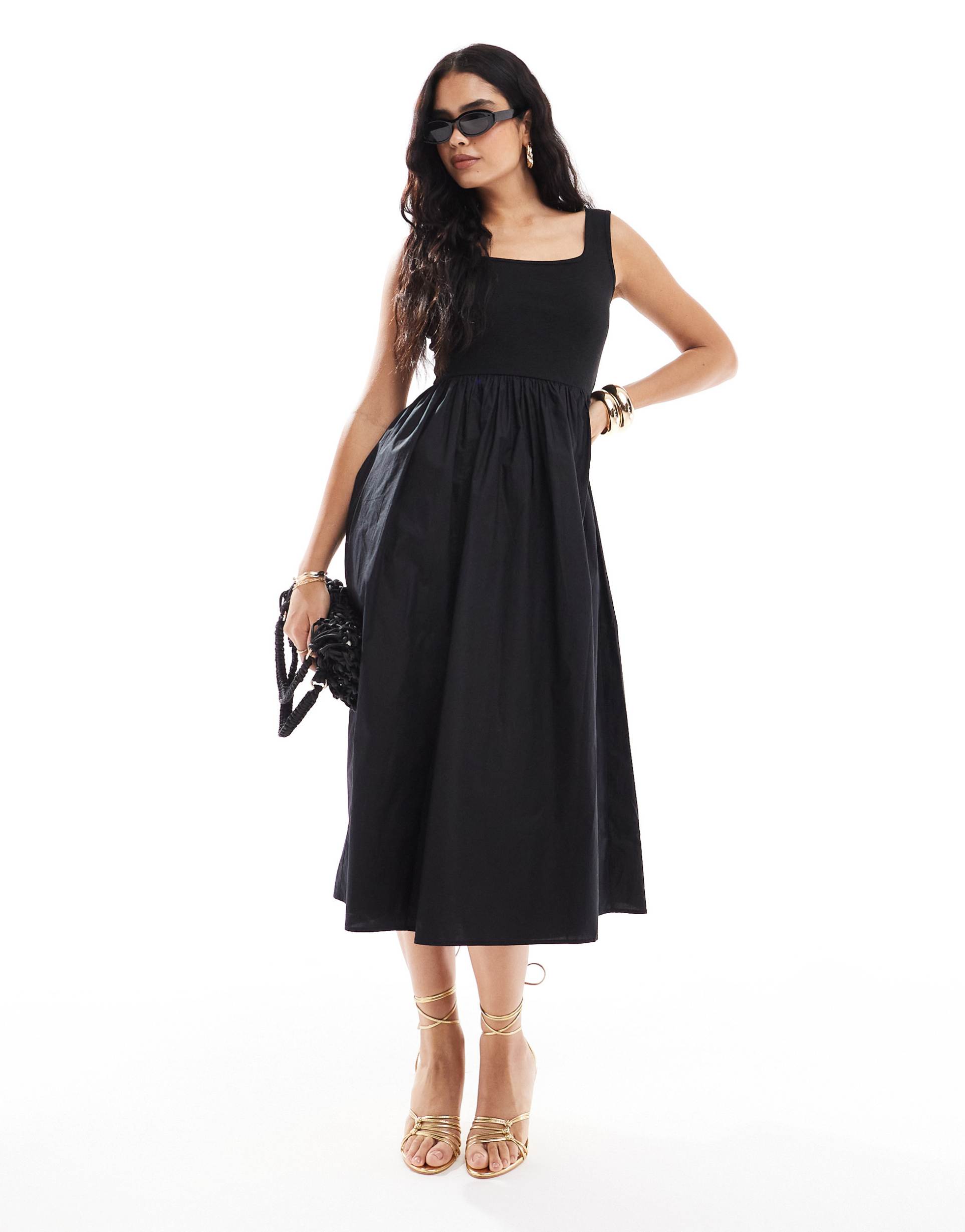 nobody's child colorado midi dress in black