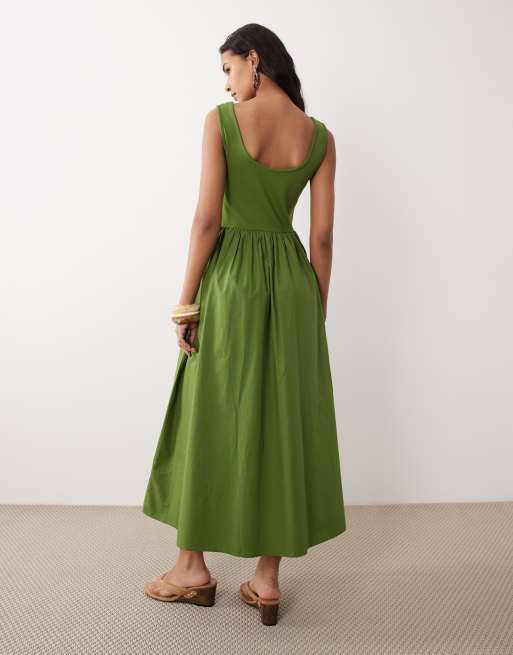 Nobody's Child - Colorado - Robe mi-longue sans manches à encolure dégagée - Vert olive, 2 de 4
