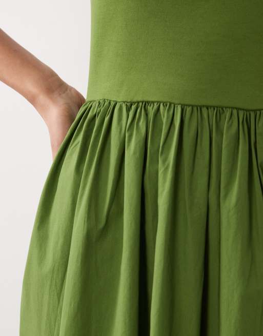 Nobody's Child - Colorado - Robe mi-longue sans manches à encolure dégagée - Vert olive, 4 de 4
